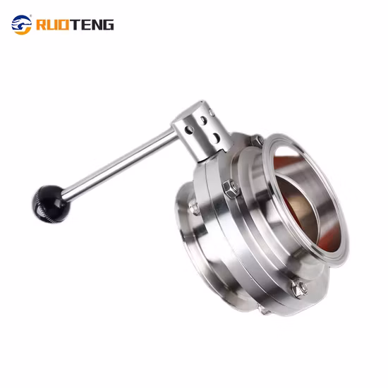 Válvula de mariposa sanitaria con abrazadera de acero inoxidable con manija multiposición 10% de descuento