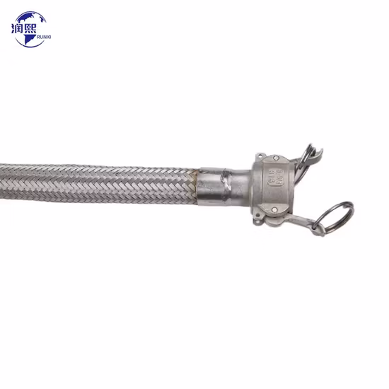 Manguera de metal flexible corrugado de acero inoxidable con extremo de brida