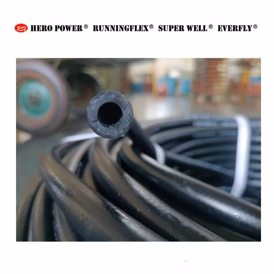 Manguera de goma de aceite combustible de agua de aire trenzada 20bar 300psi de tela lisa para servicios industriales