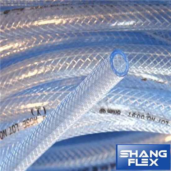 Manguera de agua reforzada trenzada con fibra de plástico PVC flexible de 1/4