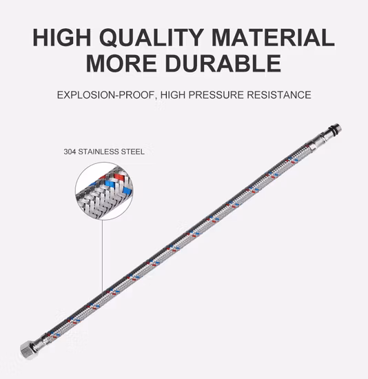 Manguera metálica flexible trenzada de acero inoxidable con tipos de accesorios