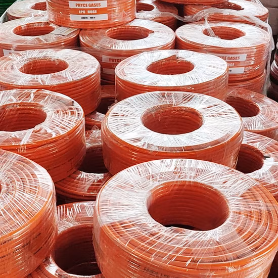 Manguera de tubo de gas LPG de compresor de aire neumático trenzado de goma de PVC de alta presión flexible