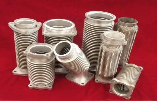 Tubo de escape de automóvil, 304, 321, 316L, manguera de tubo de metal flexible con bridas de alambre trenzado de doble capa de acero inoxidable corrugado